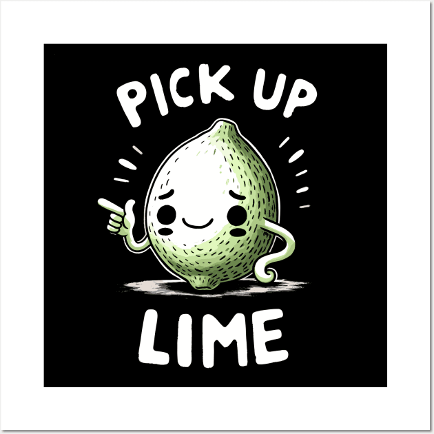 Pick up Line happy Lime Wall Art by DoodleDashDesigns